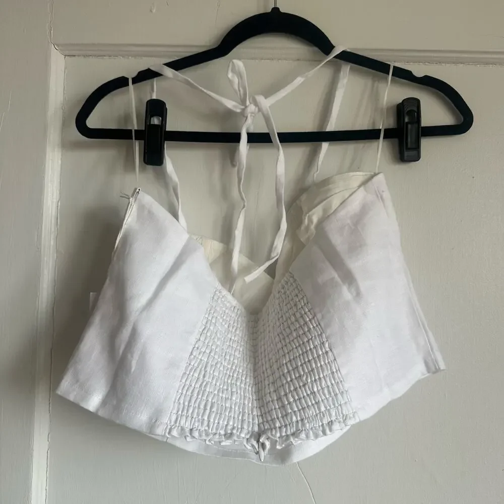Reformation Jaida Linen Set White Size 12 NWT